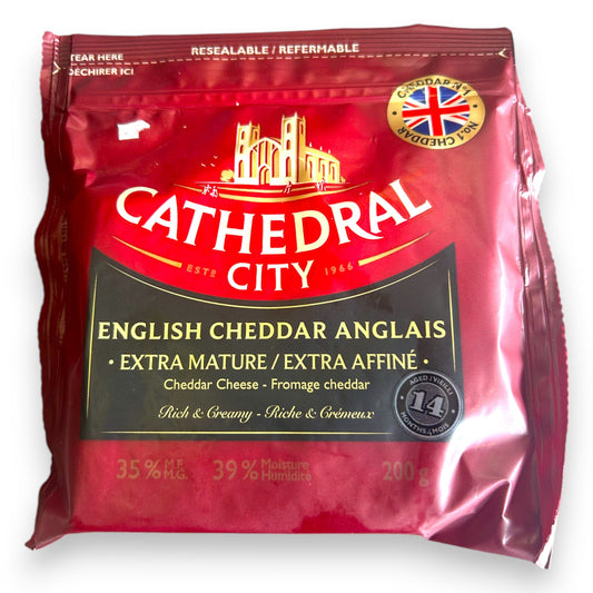 Fromage cheddar anglais extra affiné (approx. 200g) - Cathedral City