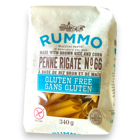 Pâte - Penne Rigate No. 66 sans gluten à base de riz brun et de maïs (approx. 340g) - Rummo
