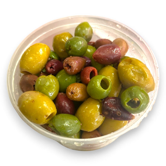 Mélange d'olives dénoyautées (approx. 250 - 300g) - Boucherie Tranzo