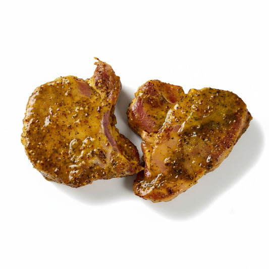Côtelettes de porc marinée à la dijonnaise (approx. 450 - 500g) - Boucherie Tranzo